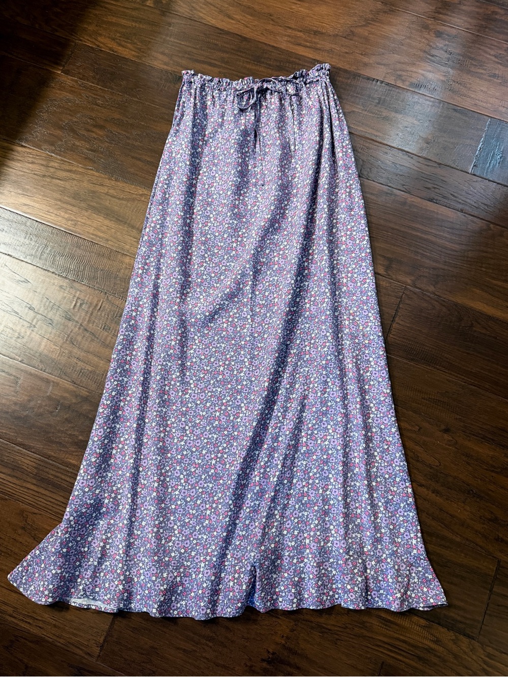 REQUIREMENTS, WOMENS MAXI SKIRT WITH DRAWSTRING WAIST. SIZE S